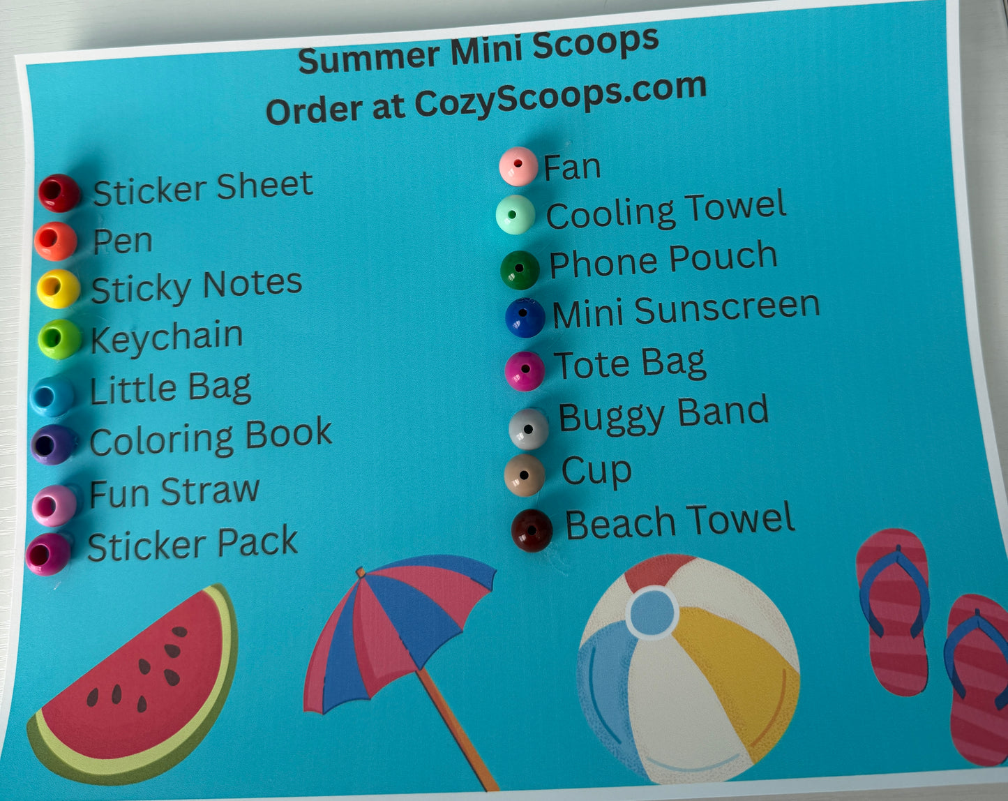 Summer Mini Scoops - 8-12 Summer Themed Goodies