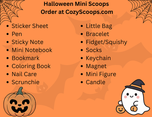 Halloween Mini Scoops (10-12 items + 1 Spooky Mystery Ball)
